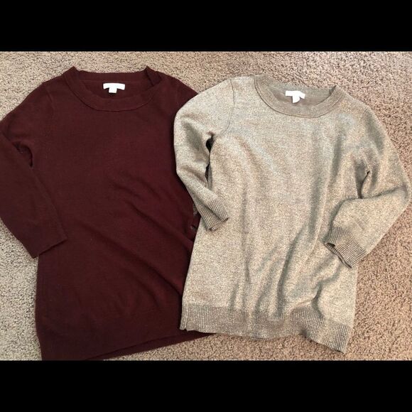 New York & Company Sweaters - New York & Company Women's Burgundy & Silver Sweater lot 3/4 Sleeves, size S.
